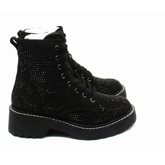 Madden Girl Carra Lace-Up Lug Sole Combat Boots - Picture 3 of 7